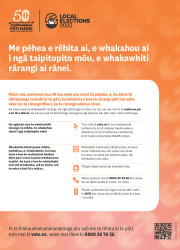 A poster in the Kāi Tahu dialect, informing voters about the Māori Electoral Option for the 2025 Local Elections
