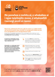 A poster in the Tainui dialect, informing voters about the Māori Electoral Option for the 2025 Local Elections