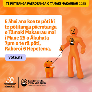  A social media tile about the Tāmaki Makaurau by-election in Ngāpuhi